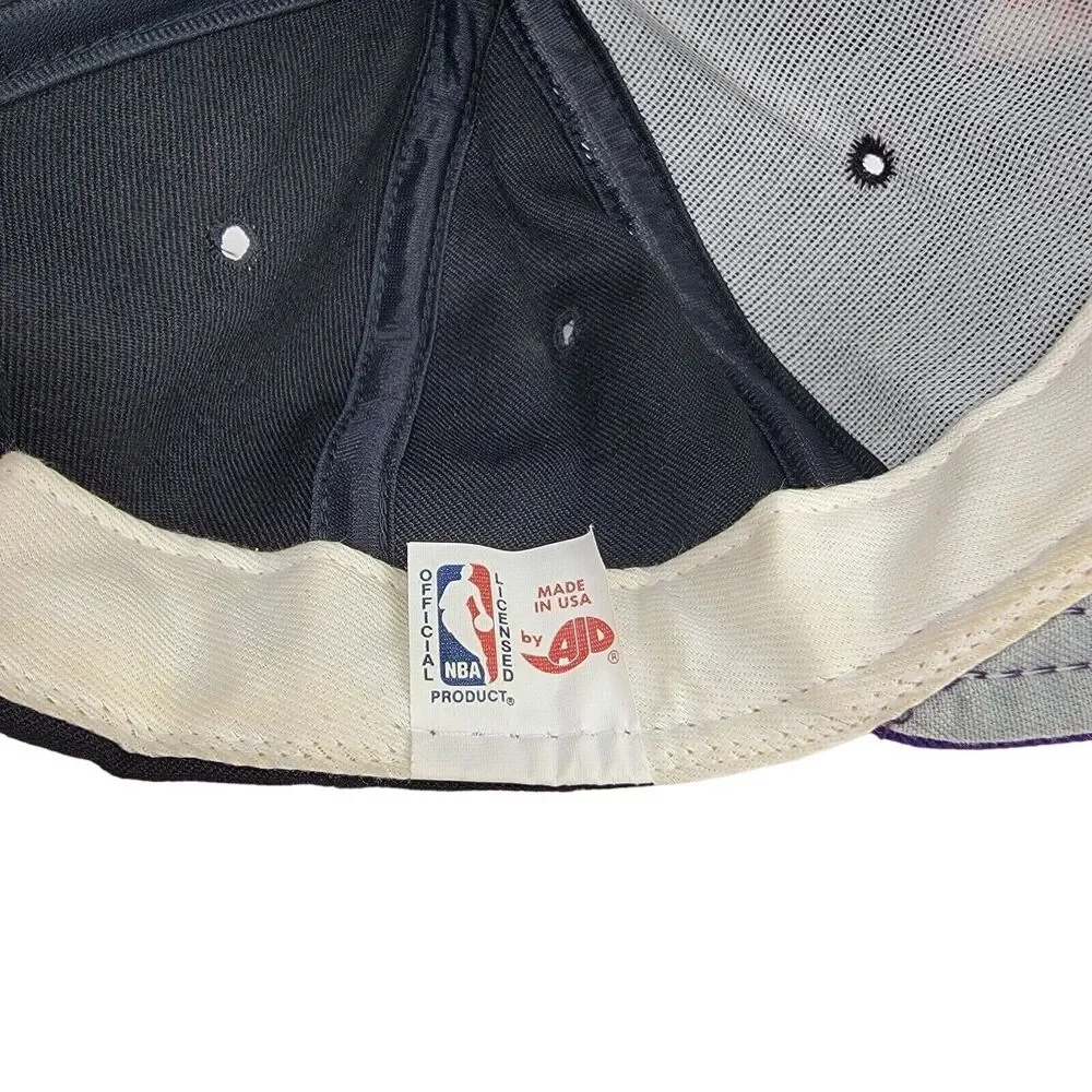 AJD Phoenix Suns Snapback Cap Hat Black Purple Side Spell Out Logo Vintage 90's - Picture 7 of 8